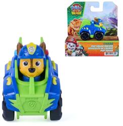 Spin Master Mini vehicul cu figurina, Paw Patrol the Dino Movie, Pup Squad Racers, Chase (20157134) Figurina