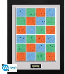 Abysse Corp ABYstyle Pokémon First Partner Grid bekeretezett kép - 30, 5 × 40, 6 cm