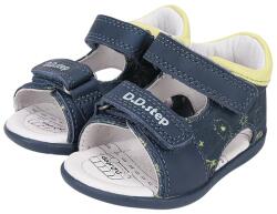 D. D. STEP Sandale băieți, varf deschis, curele velcro, bleu/galben, 20-26 model albastru marin (14BD65)
