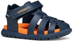 GEOX Sandale băieți, vârf închis, velcro, albastru 23-27 albastru închis/portocaliu (14C0AA)