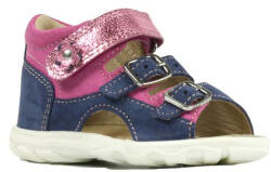 RICHTER Sandale copii, fată, bleu-roz, piele intoarsa, 19/26 RICHTER albastru/fucsia (13EA6C)
