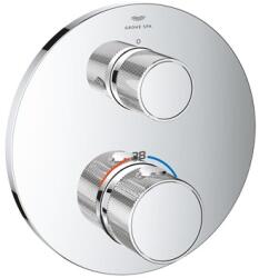 GROHE Atrio Private Collection termosztátos zuhanycsaptelep 2 kimenethez, beépített elzáró/váltó szeleppel, gombbal króm (GR-24396000)
