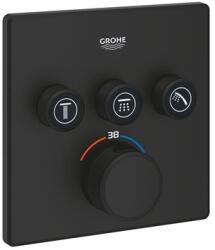 GROHE Grohtherm SmartControl termosztát falsík mögötti telepítéshez, 3 fogyasztóra, Phantom Black (GR-102167KF00)