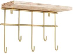  Hanah Home Wall Shelf Gold Brown Dekoratif Duvar Rafı ve Askılık