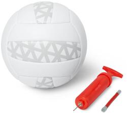 Amazon Basics 5-ös méretű röplabda pumpával, beltéri és kültéri edzőlabda, PVC bőrhatású felület, megerősített varrás, butilgumi belső, fehé