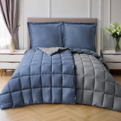 HIG 4 részes ágyneműszett - 2x steppelt paplan 135x200 cm és 2x párnahuzat 80x80 cm, OEKO-TEX, alternatív töltőanyag 1300 g, kék