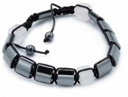 Ancient Wisdom Mágneses Hematit Shamballa Karkötő rózsakvarc kockákkal - Ancient Wisdom (MHSB-12)