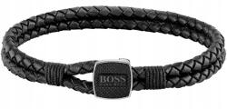 HUGO BOSS Boss Férfi Seal 1580047M karkötő fekete bőr acél