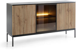  SENTO K154 széles vitrines komód - fekete (PM84559)