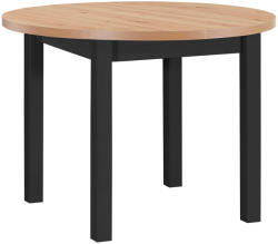  POLI 4 100-180x100 bővíthető étkezőasztal - artisan tölgy/fekete (1000100120)