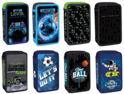 S-Cool Penar baieti echipat, 29 piese, 2 fermoare, S-COOL Sticker Penar