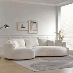 Ravello Design sarokkanapé Ravello 317 cm fehér bouclé balos