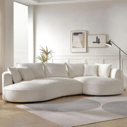 Ravello Design sarokkanapé Ravello 317 cm fehér bouclé jobbos