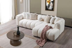 Linea Design sarokkanapé Linea 265 cm fehér bouclé jobbos