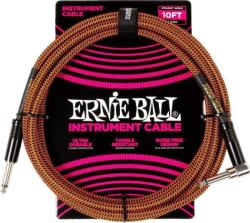 Ernie Ball Braided Pumpkin Pie 3 m Drept - Oblic Cablu de instrument (P06470)