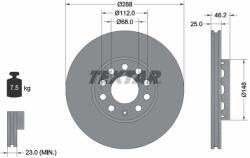 TEXTAR féktárcsa TEXTAR 92057603 for AUDI, VW, SEAT (92057603)