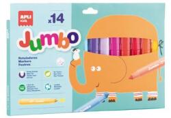 APLI Filctoll készlet, 9, 6 mm, kimosható, vastag, APLI Kids Jumbo , 14 különböző szín (20623) - fodicoaruhaz