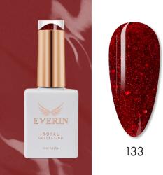 Everin Oja Semipermanentă Everin Royal Collection 10 ml - 133 Red Glitter | Roșu Intens cu Sclipici (ERC-133)