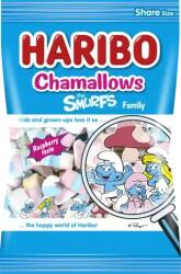 HARIBO PL Chamallows Smurfs - Smurf alakú, málna ízű mályvacukorka, 100 g (27766)