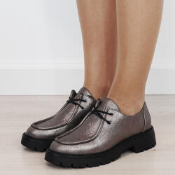 La Bottine Souriante Mocasini dama bronz metalizati cu siret DQY9011 02 (DQY9011GUN-38)