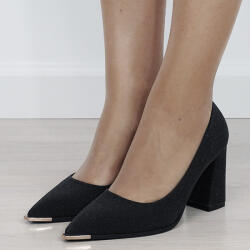 Ideal Shoes Pantofi eleganti negri cu sclipici D-1278 01 (D-1278BLACK-39)