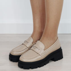 MARQUIIZ Mocasini dama bej tip loafers cu talpa groasa 1815 04 (1815BEIGE-38)