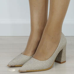 Ideal Shoes Pantofi eleganti aurii cu sclipici D-1278 01 (D-1278GOLD-39)