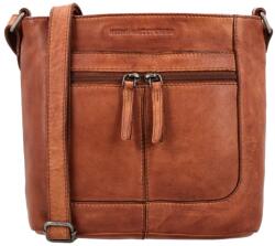Hide & Stitches Barna négyzet alakú bőr crossbody táska „Alisha (K25530-005-cognac-HU)