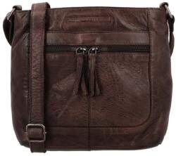 Hide & Stitches Sötétbarna négyzet alakú bőr crossbody táska „Alisha (K25530-097-darkbrown-HU)