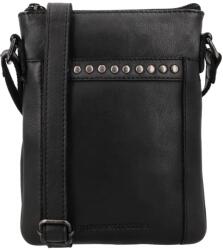 Hide & Stitches Fekete valódi bőr crossbody táska „Hardrock (K25365-001-black-HU)