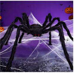  Halloween pók 150cm pókháló 60g 10 db mini pók nagy szett Dekoráció (Straszny pająk Halloween)