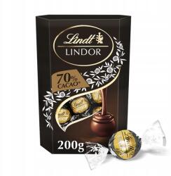 Lindt Lindor 70% Étcsokoládé Praliné Lágyan Olvadó Töltelékkel, 200g