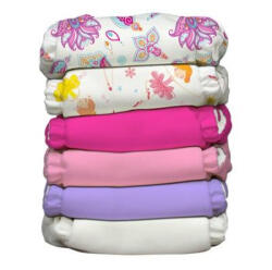 Charlie Banana Set 6 scutece textile Charlie Banana - inserturi noi cu fleece , Girly