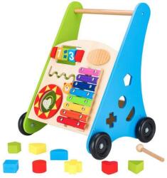 ECOTOYS Antemergator educational din lemn cu tambal si blocuri ecotoys tl00011