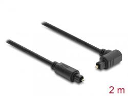 Delock Cablu audio optic Toslink drept/unghi 90 grade 2m negru, Delock 90930 (90930)
