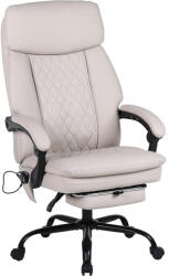 pakoworld Scaun de birou pentru director cu masaj Sedici, Bej, 72x63x115-123 cm (256-000016)
