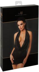Noir Rochie Noir Orgia Luminara - Neagră, cu Efect de Sclipici Argintiu și Decolteu Cowl - Negru , S