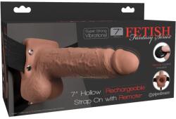 Fetish Fantasy Series FFS 7 Strap-On Hollow Dark Remote Vibrator cu Ham Reglabil și 10 Moduri