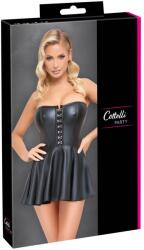 Cottelli PARTY Rochie Mini Cottelli PARTY Hooks - Neagră Matte Look, Stil Corset și Fustă Evazată - Negru , M