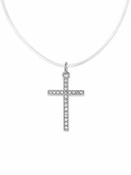 ElectraStore Colier Simplu Cu Pandantiv Cruce Silver Sparkle (C5103)