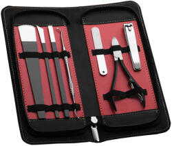 zenifique Trusa pedichiura, zenifique, 7 piese, din inox, etui negru/rosu (ZEN-193)