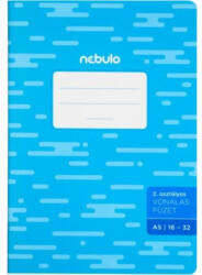 Nebulo Füzet, ECO, tűzött A5, 2. osztályos vonalas, 16-32, Nebulo