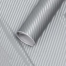  Folie colantare auto Carbon 3D argintiu, 3 m x 1, 27 m (T1600)