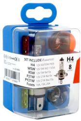 AMiO Set rezerva becuri si sigurante auto H4, 8 piese, 12V, Amio (AM01496)