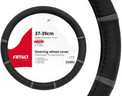 AMiO Husa volan auto Amio negru cu dungi gri, 37-39 cm, model SWC-06-M (AM01361)