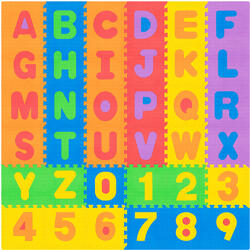 Rebel Covoras puzzle educativ din spuma EVA 180x180 cm cu alfabet (RBY-2253-36) Covor