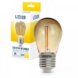 Kobi LED izzó Filament E27 1W 40lm 2700K meleg fehér 220° fehér Kobi (KOBZAR1464)