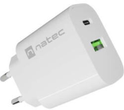 NATEC Incarcator retea Natec Ribera, 1x USB-A, 1x USB-C, 20 W, White (NUC-2396)