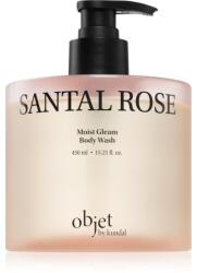 KUNDAL Objet Moist Gleam Body Wash parfümös tusfürdő az intenzív hidratálásért illattal Santal Rose 450 ml