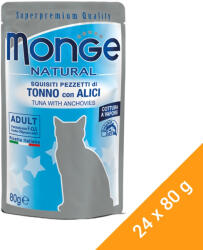 Monge Natural Pouch Alutasakos Macskaeledel (Tonhal és Szardella) - 24x80 g